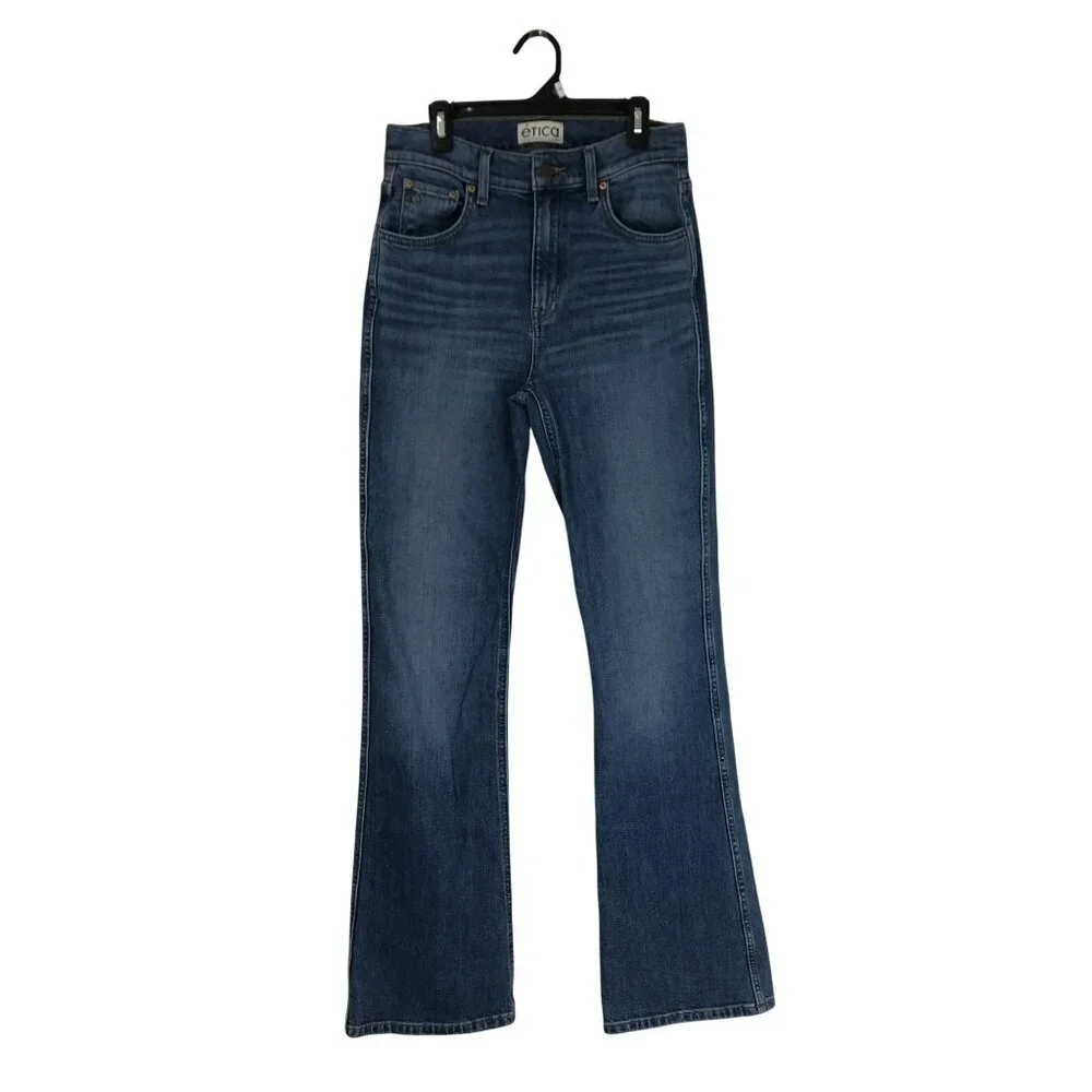 Ética Ethically Made Jeans Flare Blue Size 26 98% Organic Cotton Womens